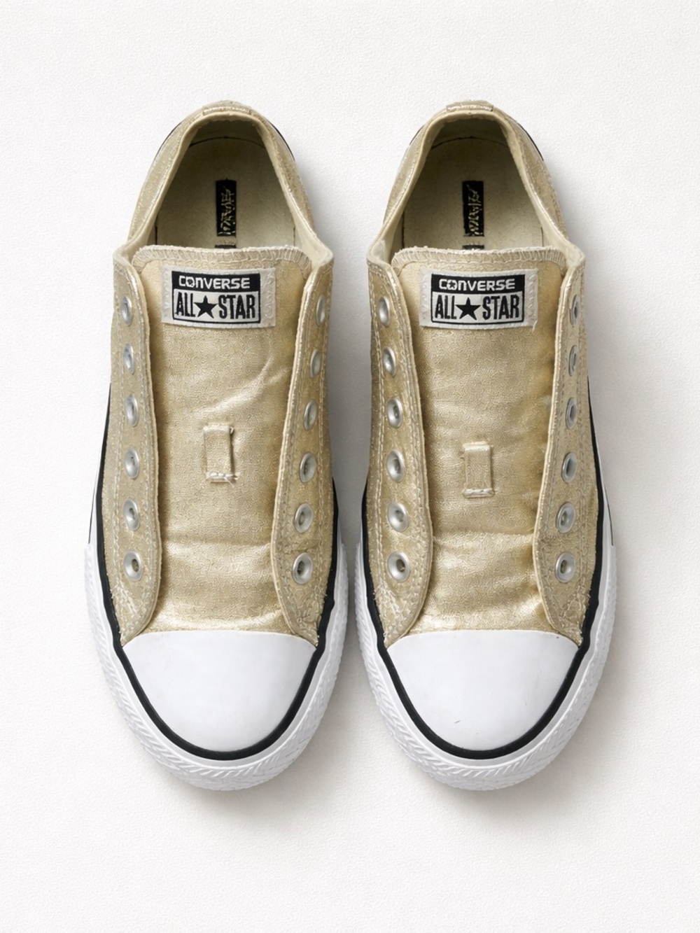 Converse Gold Slip-On Low Top Sneakers